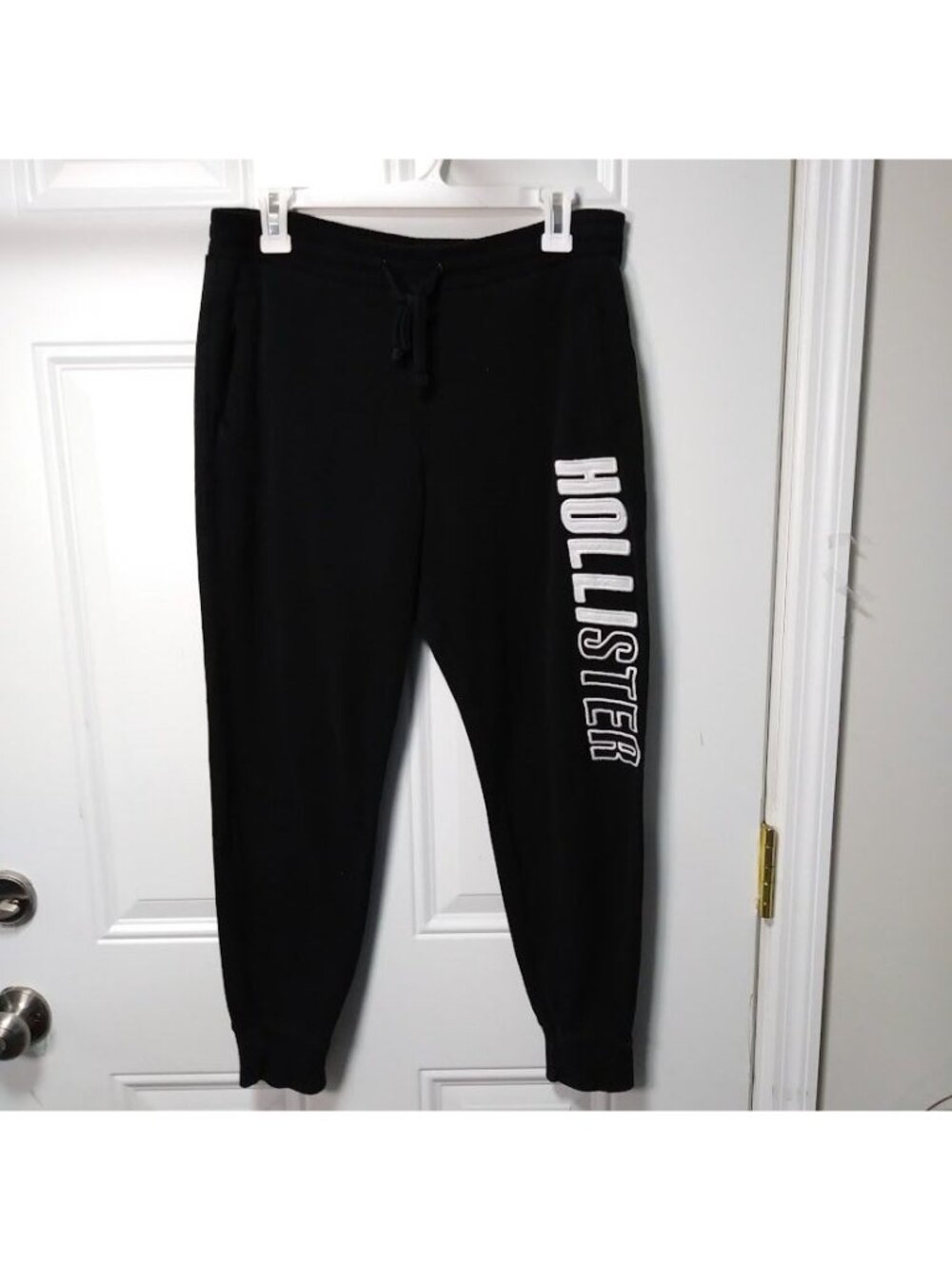 HOLLISTER Black Drawstring Logo  Joggers Size Medium - Picture 5 of 9